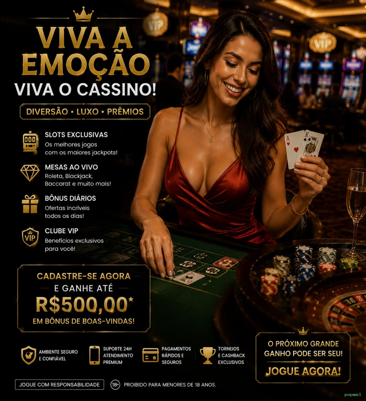 Aplicativo móvel popmel para iOS e Android